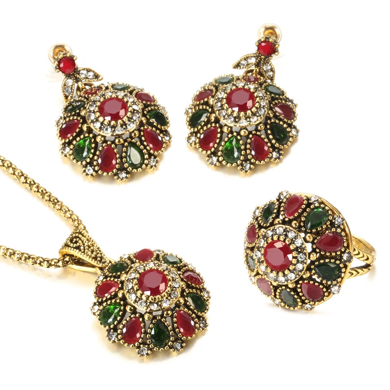 Crystal Flower Jewelry Sets Boho Chic