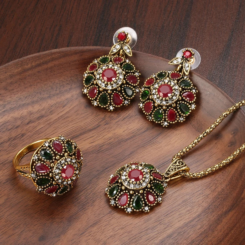 Crystal Flower Jewelry Sets Boho Chic