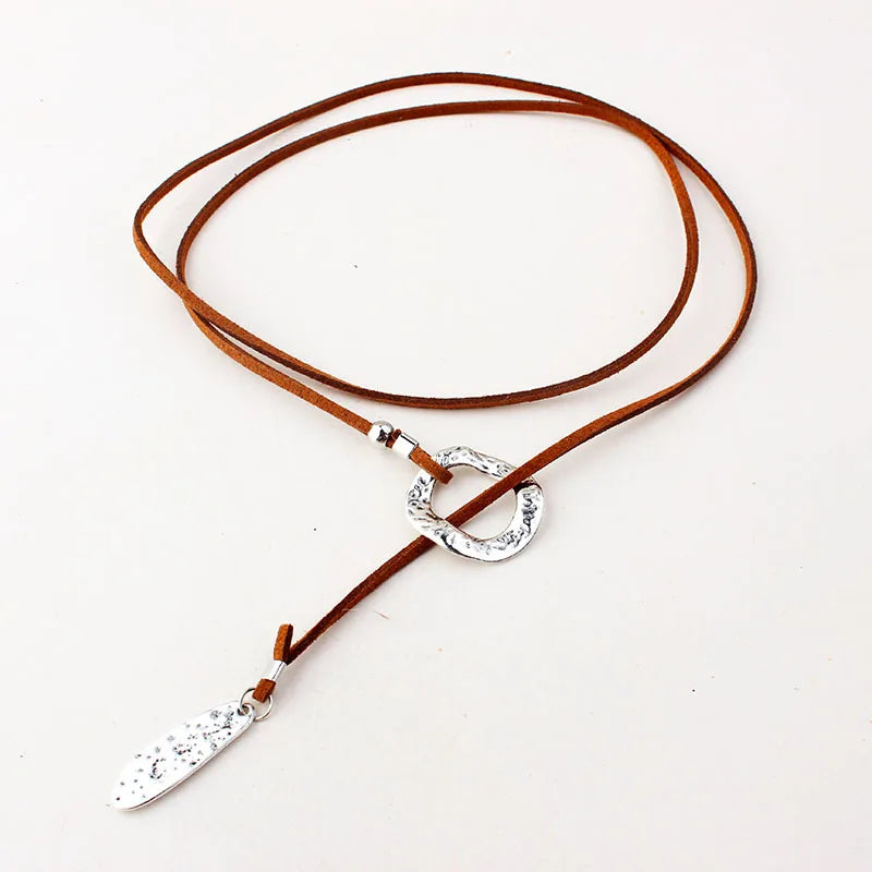 Vintage Circle Eternity Necklace boho Chic