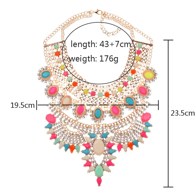 Crystal Rhinestone Choker Necklace Boho chic