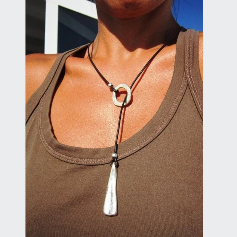 Vintage Circle Eternity Necklace boho Chic