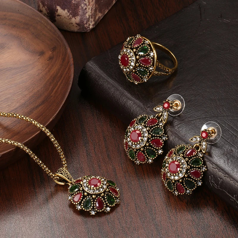 Crystal Flower Jewelry Sets Boho Chic