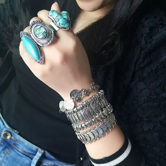 Silver Gypsy Bracelet Jewelry Boho Chic