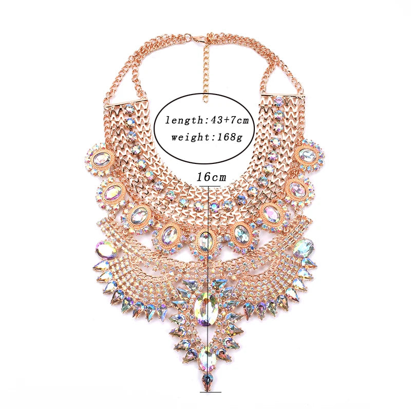 Crystal Rhinestone Choker Necklace Boho chic