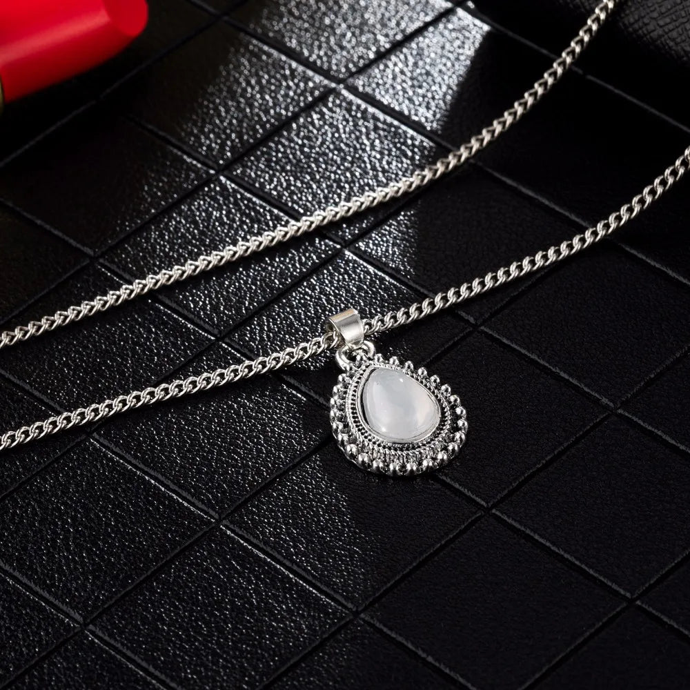 Multi Layer Stone Necklace Boho Chic