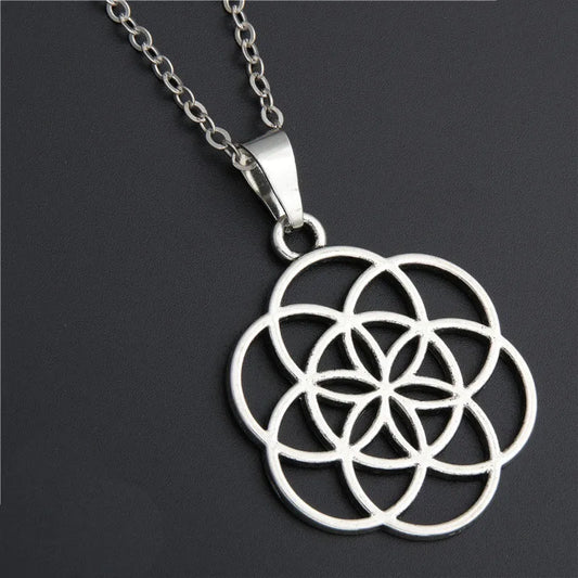 Boho Flower of Life Pendant Necklace