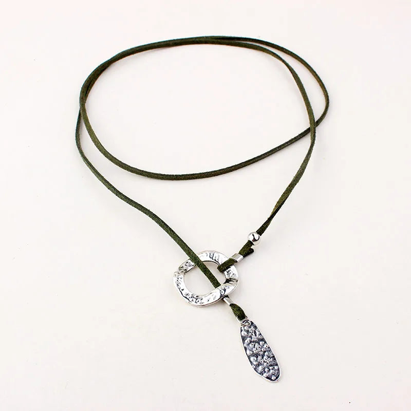Vintage Circle Eternity Necklace boho Chic