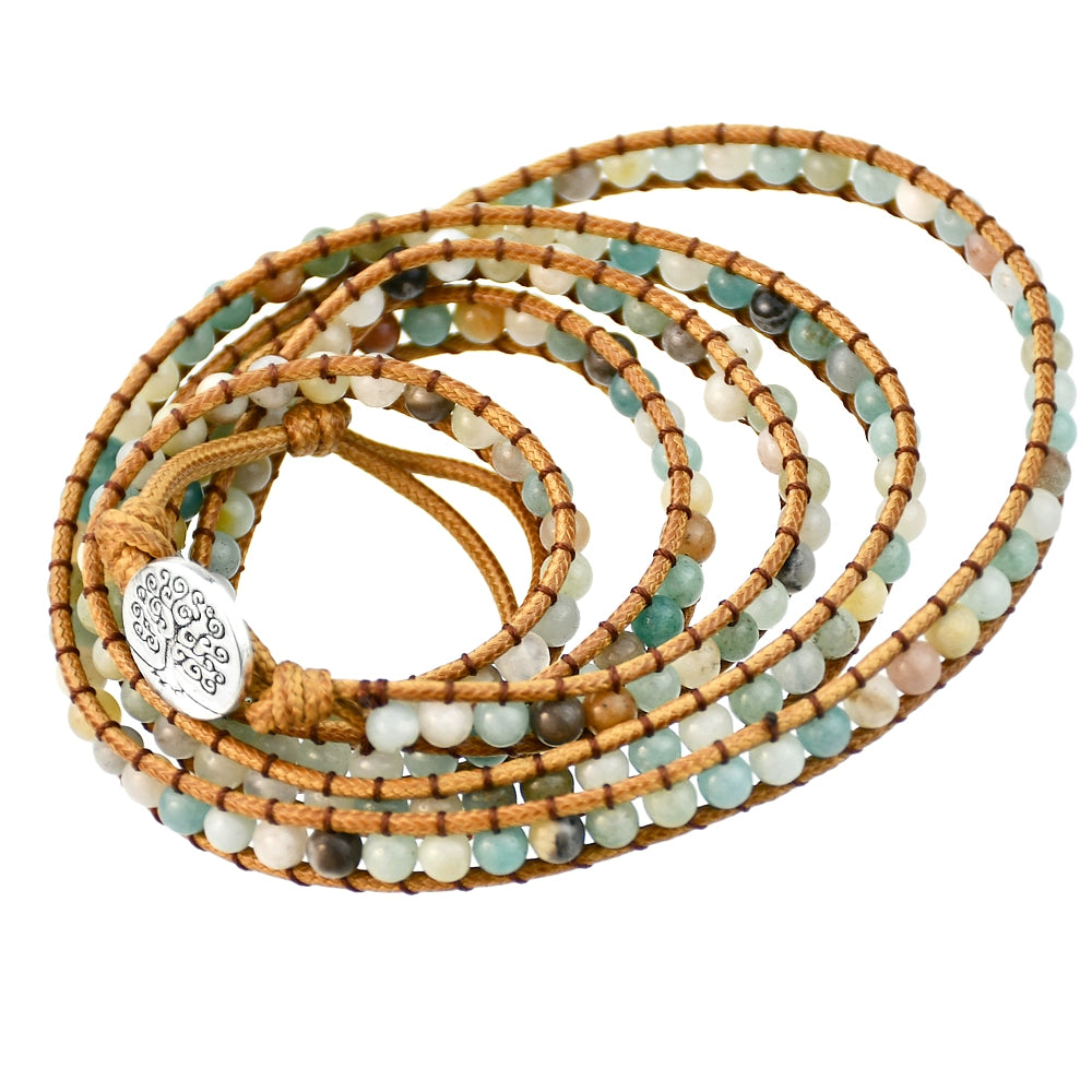 Boho Braided Stone Wrap Bracelet