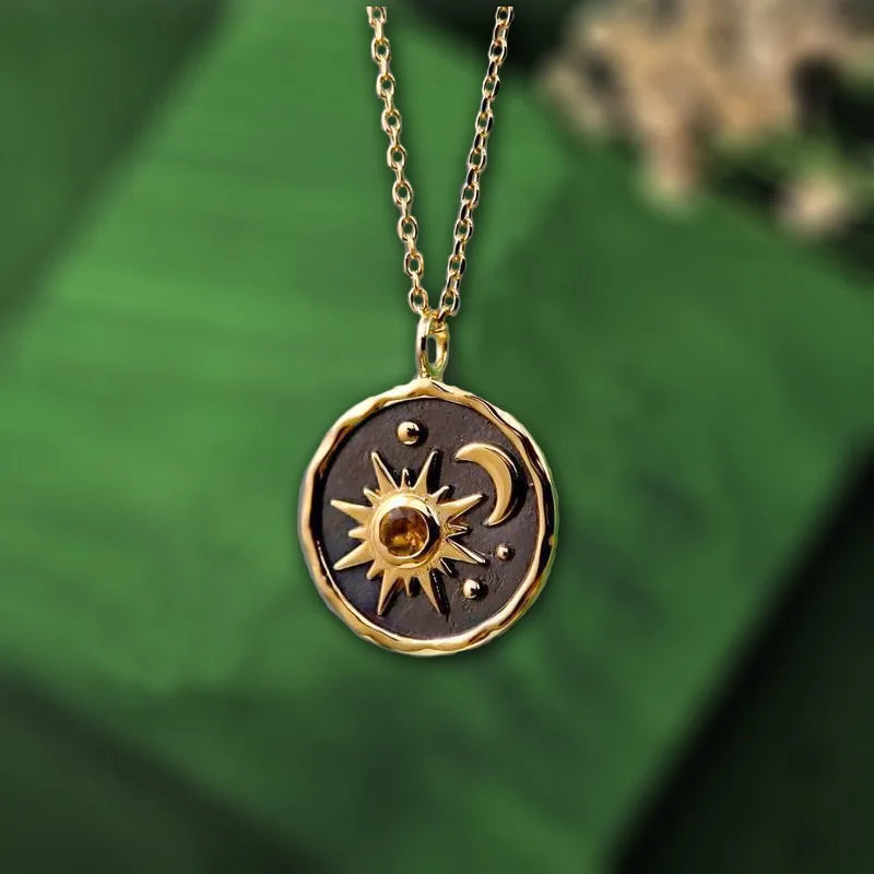 Crystal Moonstone Pendant Necklace boho chic free spirit