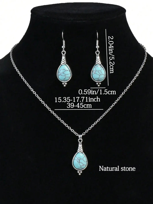 Boho-Chic Inlaid Pendant Set