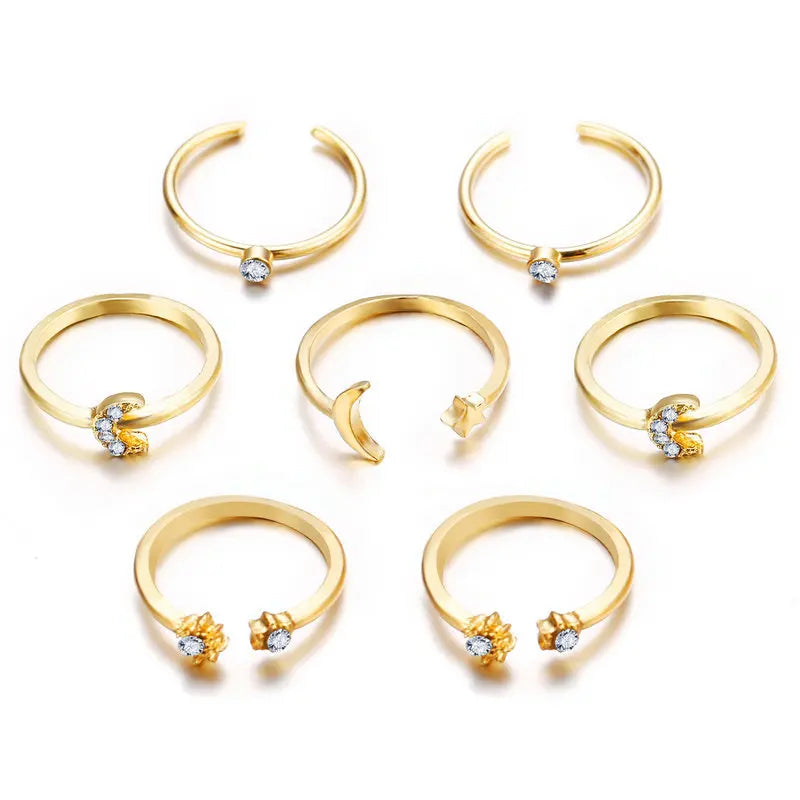 Vintage Butterfly Hollow Heart Rings
