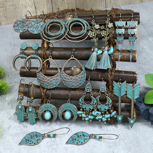 Vintage Blue Boho Earrings boho chic free spirit