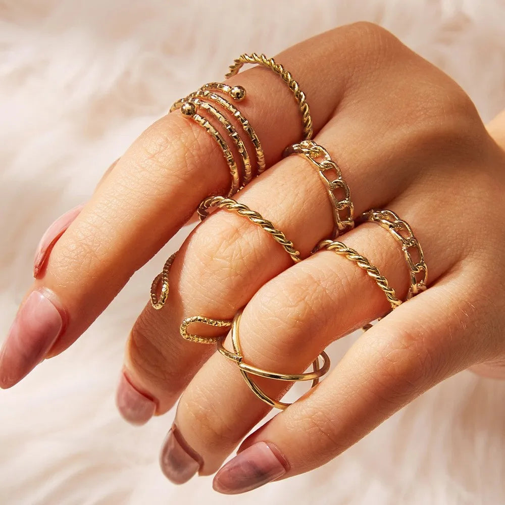Vintage Butterfly Hollow Heart Rings