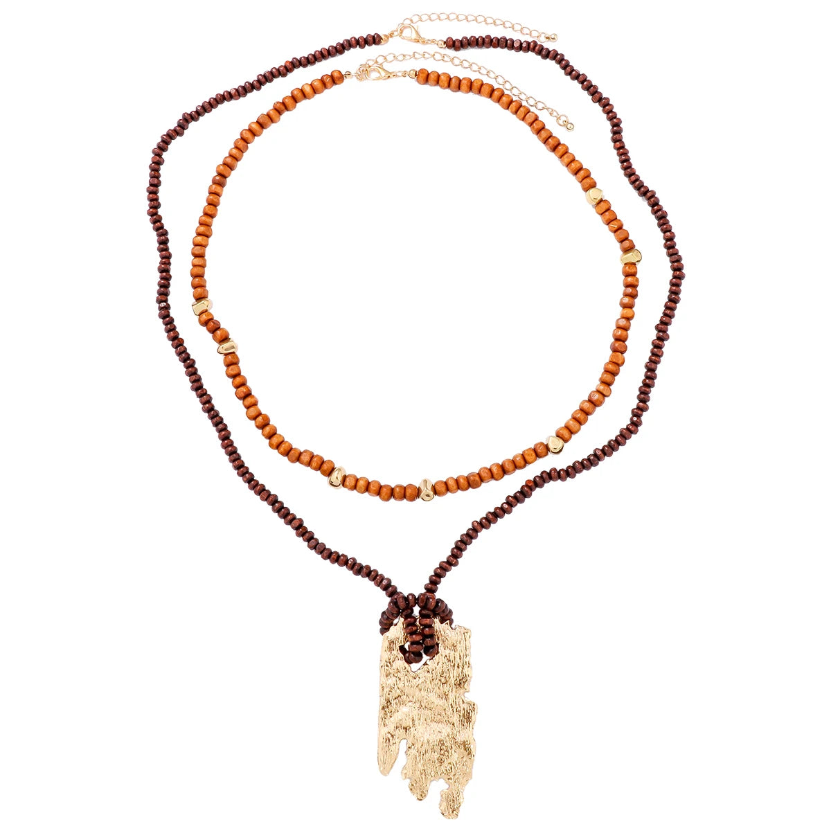 Vintage Wooden Beads Necklace Boho lifestyle