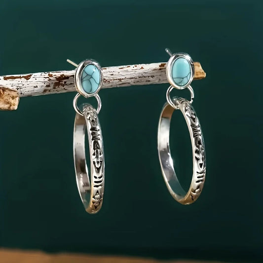 Artisan Stone & Metal Boho Earrings