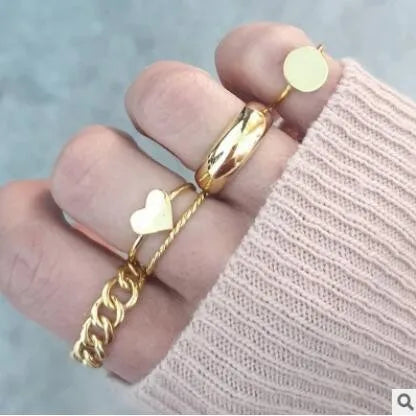 Vintage Butterfly Hollow Heart Rings