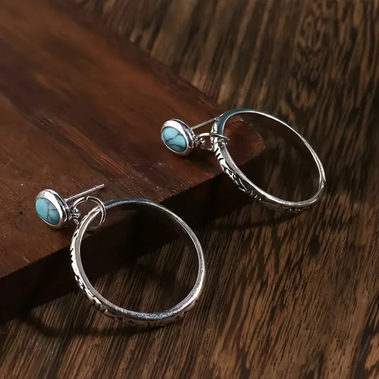 Artisan Stone & Metal Boho Earrings