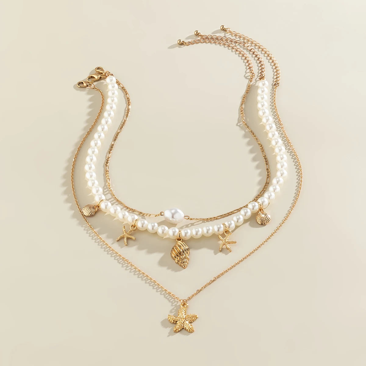 Starfish Pearl Beads Choker Necklace
