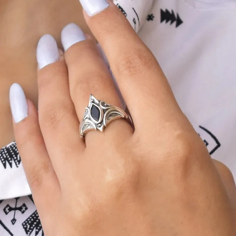 Mystic Black Crystal Ring