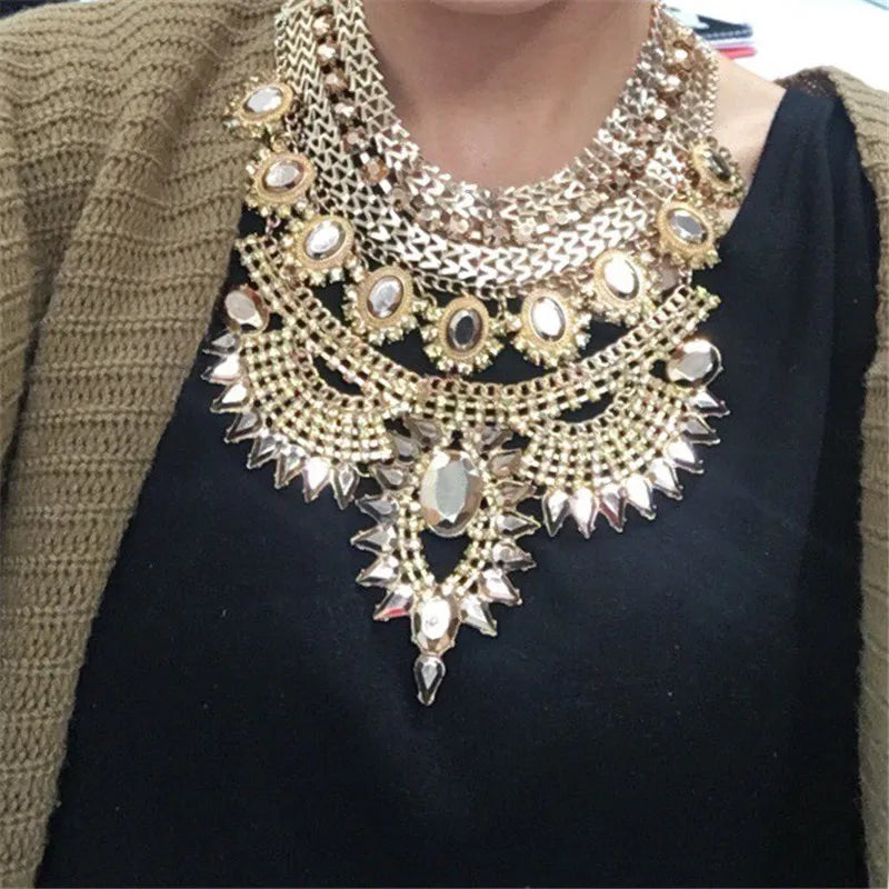 Crystal Rhinestone Choker Necklace Boho chic