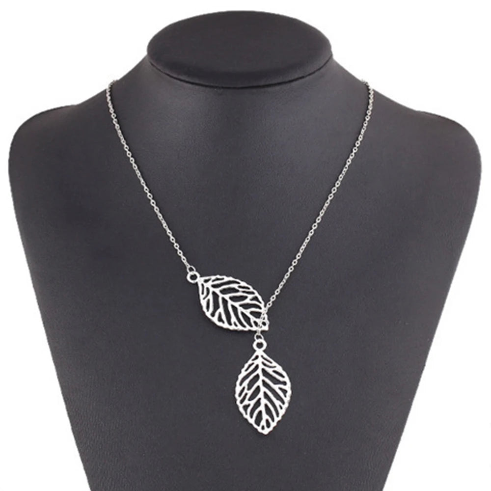 Double Leaves Necklaces Boho free spirit