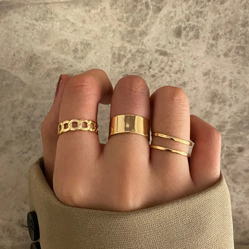 Vintage Butterfly Hollow Heart Rings