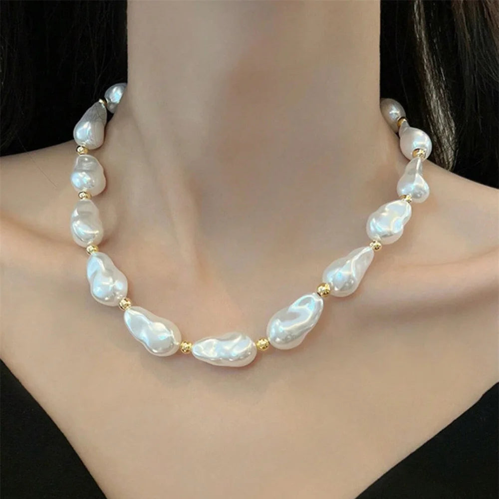 Pearl Chain Necklace boho chic