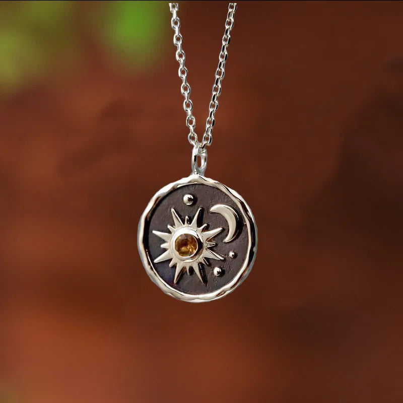 Crystal Moonstone Pendant Necklace boho chic free spirit