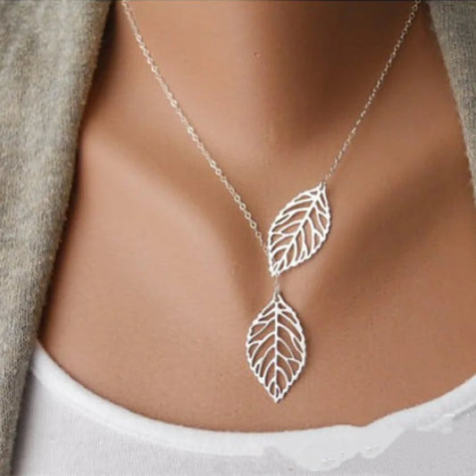 Double Leaves Necklaces Boho free spirit