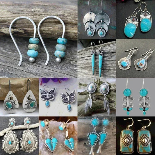 Boho Turquoise Drop Earrings