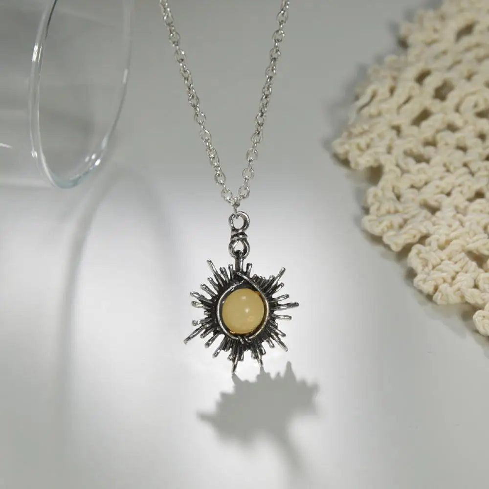 Crystal Moonstone Pendant Necklace boho chic free spirit