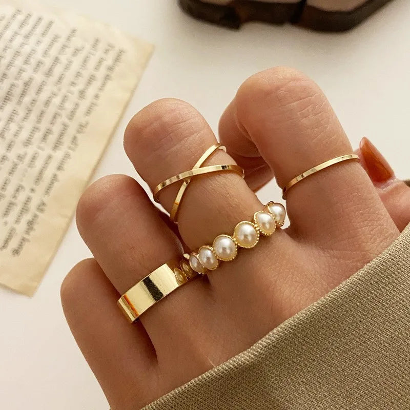 Vintage Butterfly Hollow Heart Rings