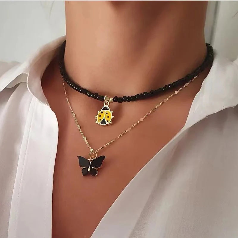 Multilayer Beads Chain Necklaces