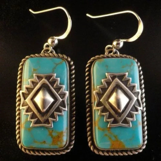 Boho Turquoise Drop Earrings