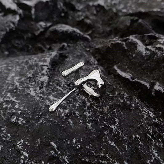 Lava Waterdrop Shaped Open Rings