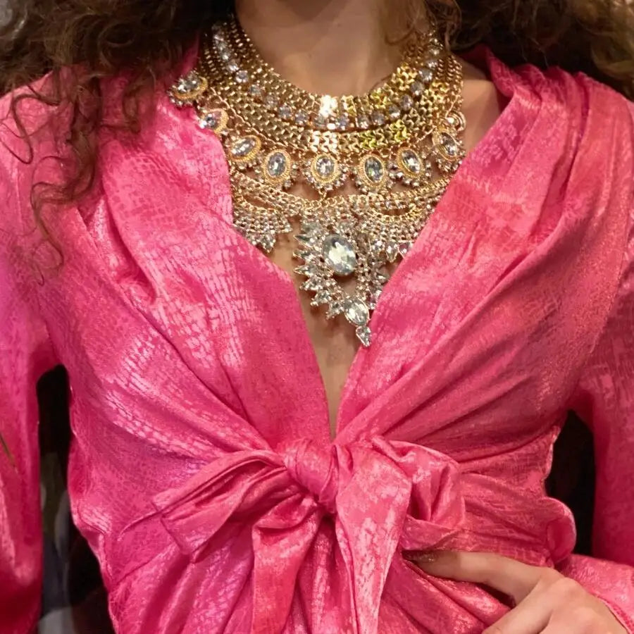 Crystal Rhinestone Choker Necklace Boho chic