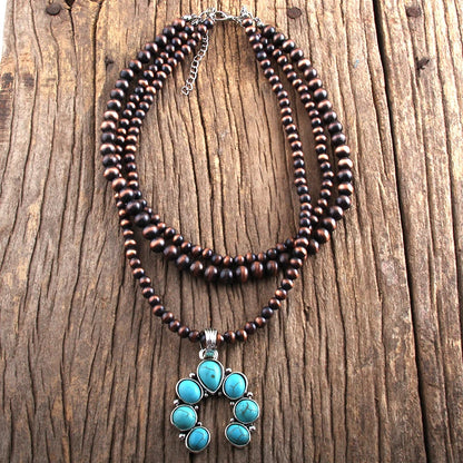 Rustic Earth-Tone Beaded Necklace