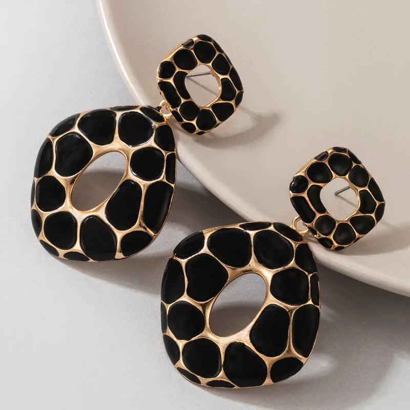 Square Leopard Earrings