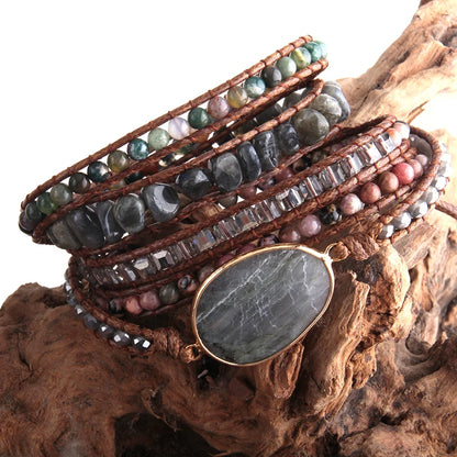 Natural Stones Wrap Bracelets