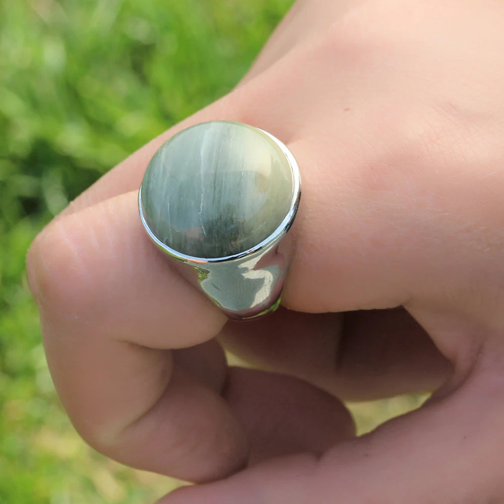 Oval Tiger Eye Natural Stone Ring