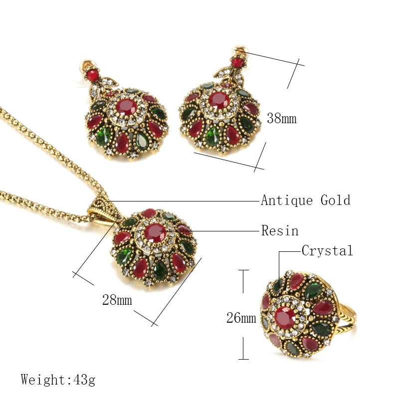 Crystal Flower Jewelry Sets Boho Chic 