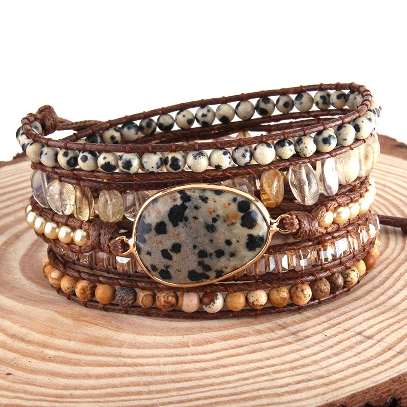 Natural Stones Wrap Bracelets