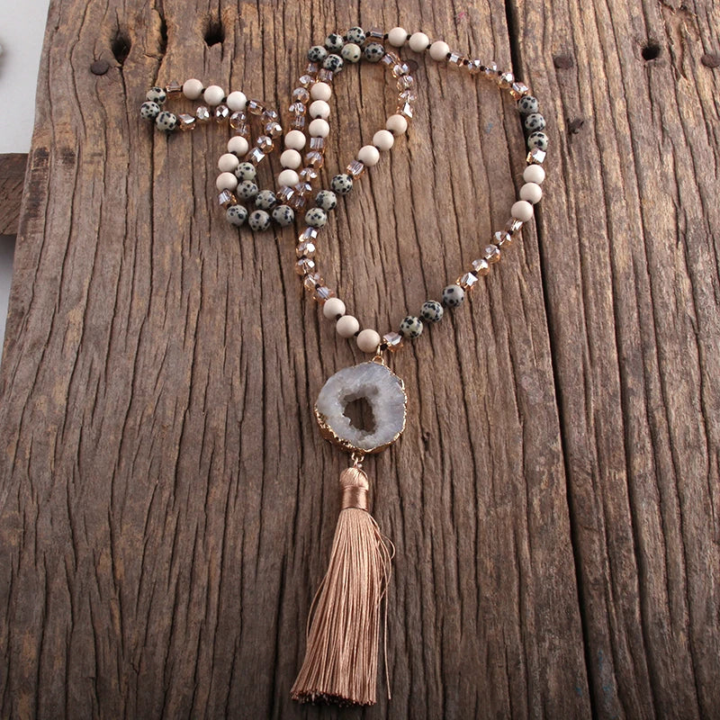 Natural Stones Tassel Necklaces