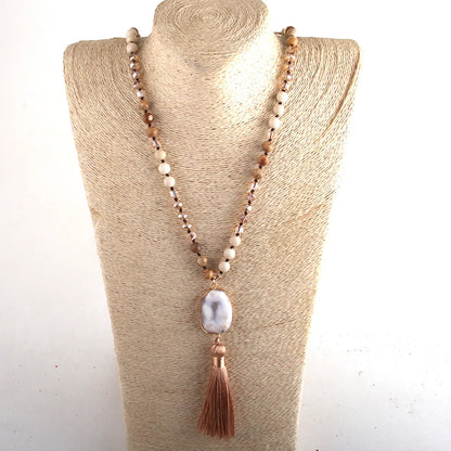 Natural Stones Tassel Necklaces