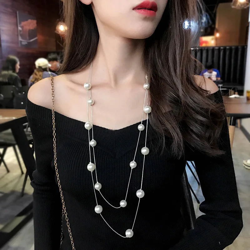 Classic Multi-layer Knotted Pearl Necklace