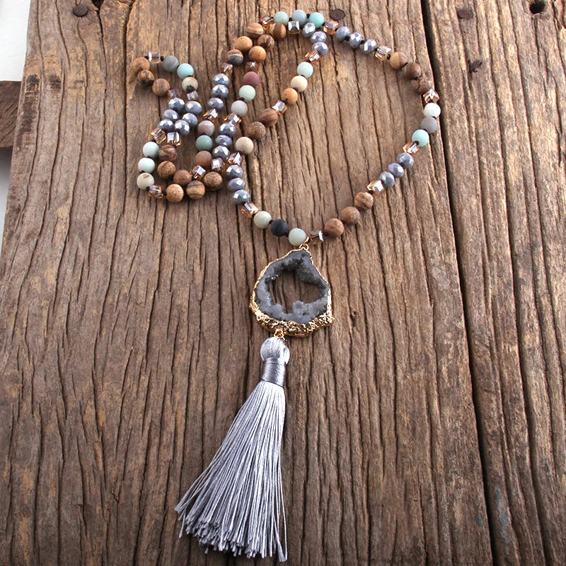 Natural Stones Tassel Necklaces