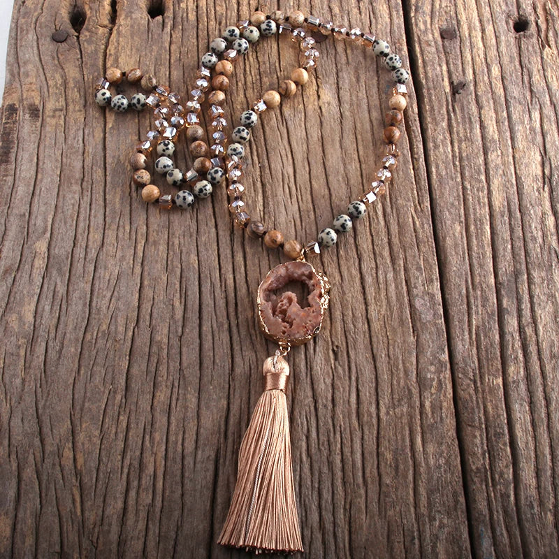 Natural Stones Tassel Necklaces