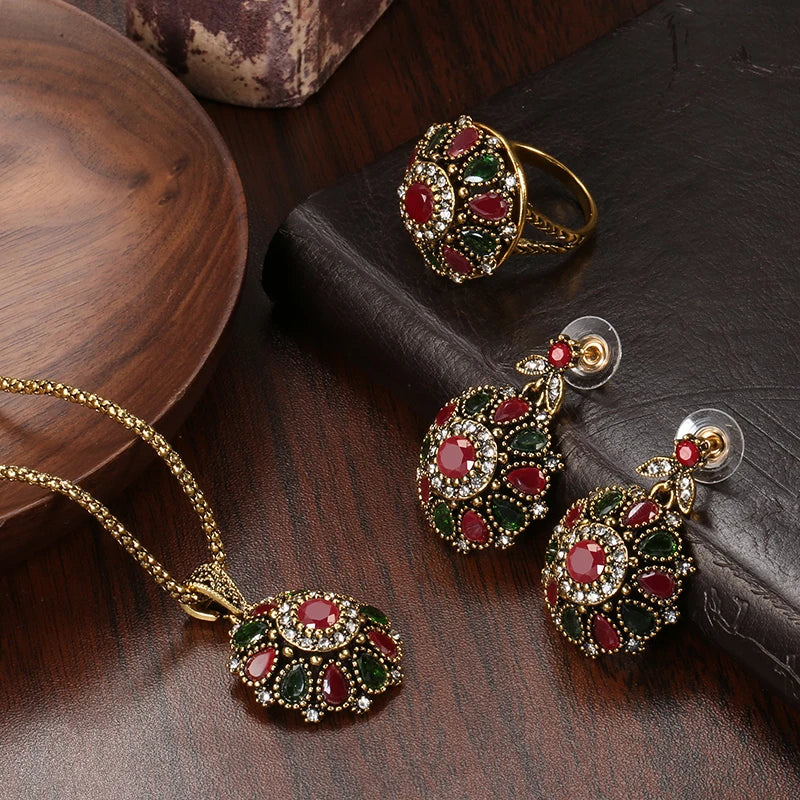 Crystal Flower Jewelry Sets Boho Chic 