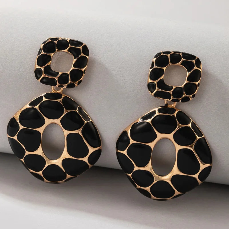 Square Leopard Earrings