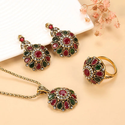 Crystal Flower Jewelry Sets Boho Chic 